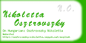 nikoletta osztrovszky business card